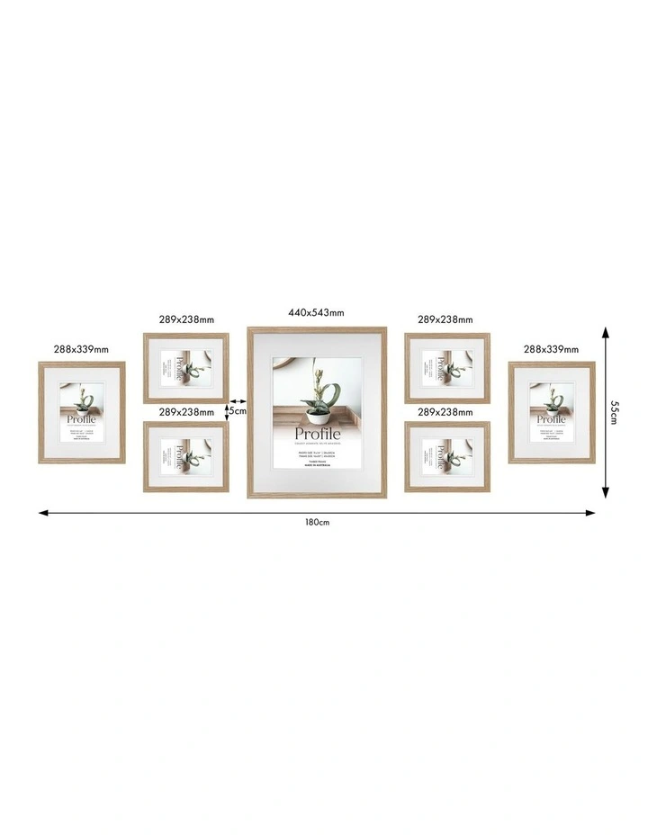 Australian Made Gallery Wall Photo Frames Set M 7x in Natural Oak image 3