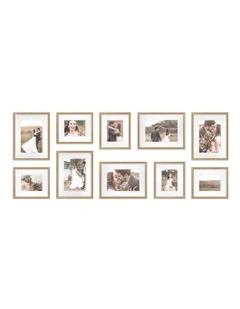 Australian Made Gallery Wall Photo Frame Set N 10x in Natural Oak