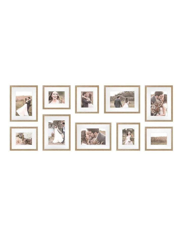 Australian Made Gallery Wall Photo Frame Set N 10x in Natural Oak image 1