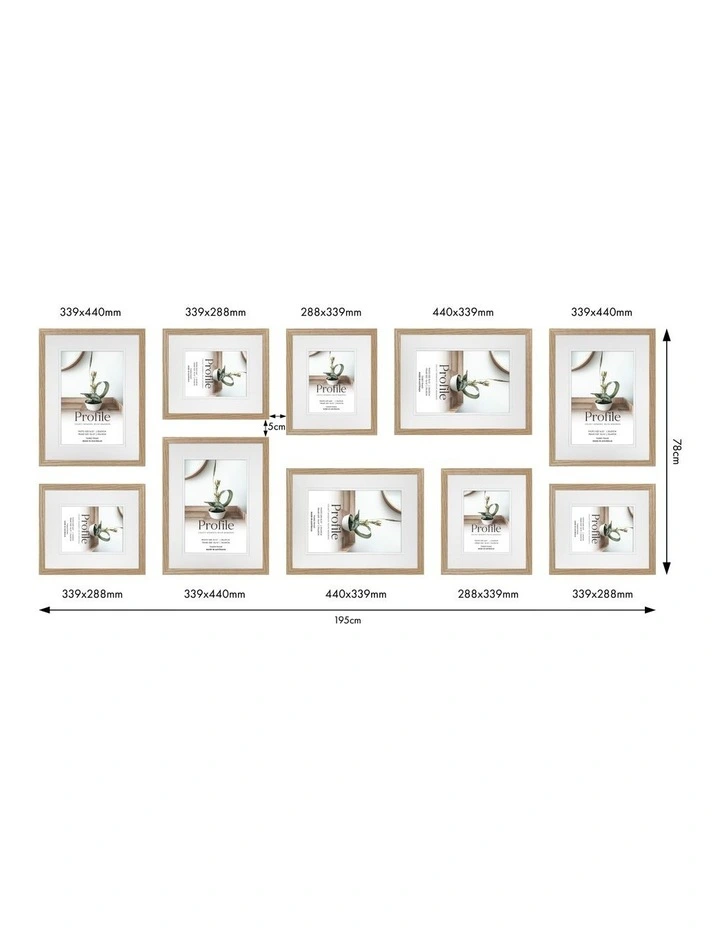 Australian Made Gallery Wall Photo Frame Set N 10x in Natural Oak image 3