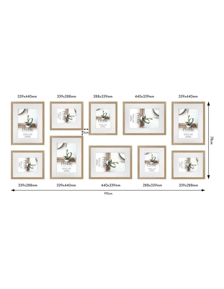 Australian Made Gallery Wall Photo Frame Set N 10x in Natural Oak image 3