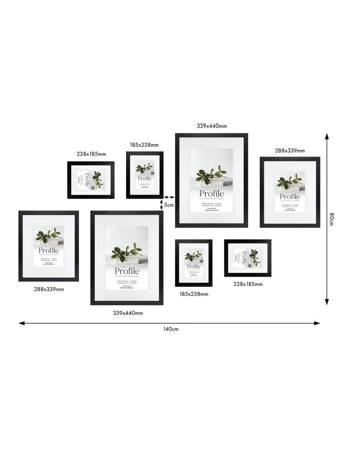 Australian Made Gallery Wall Set J (8 Frames) in Black image 3
