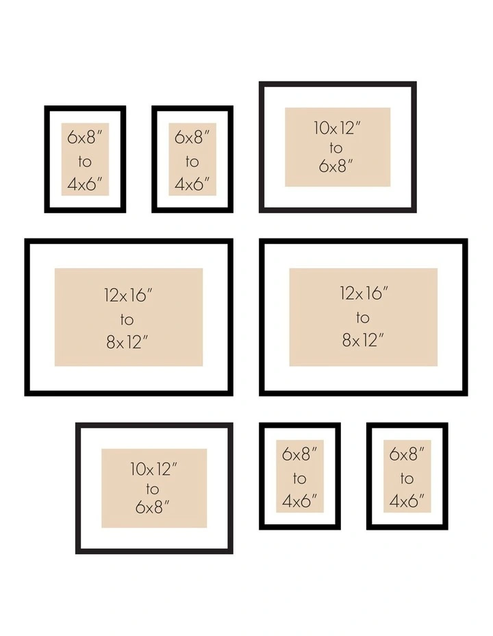 Australian Made Gallery Wall Set J (8 Frames) in Black image 5