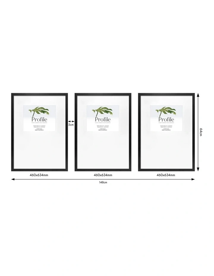 Australian Made Gallery Wall Set K (3 Frames) in Black image 3