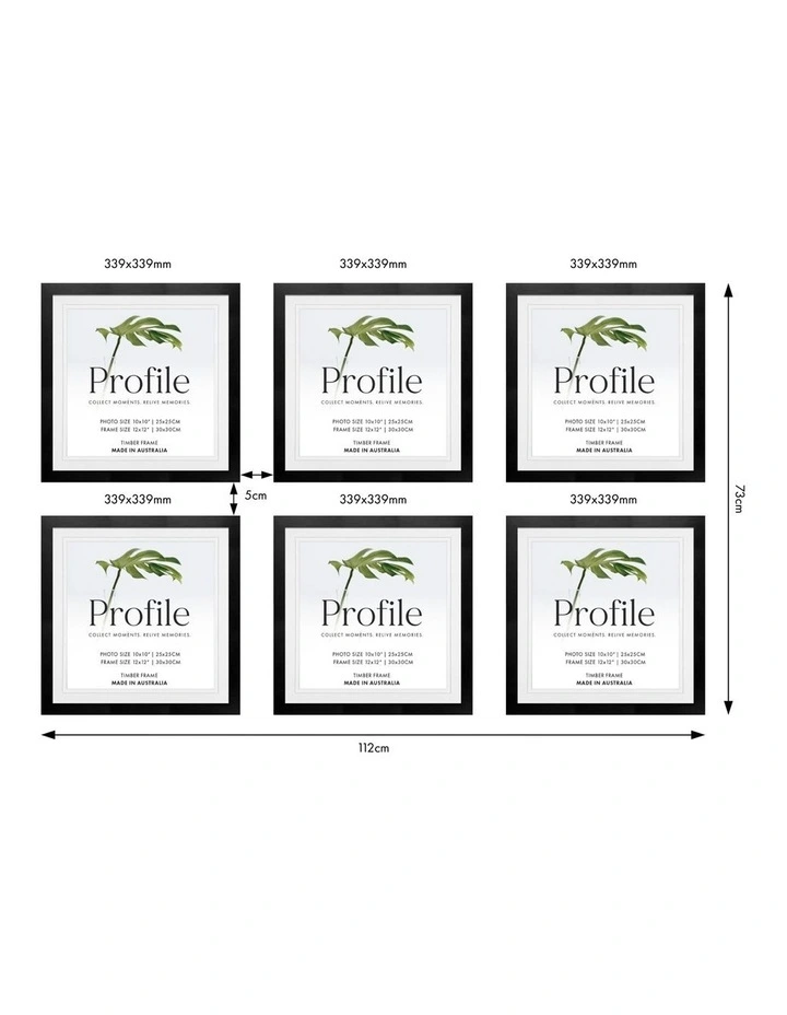 Australian Made Gallery Wall Set L (6 Frames) in Black image 3