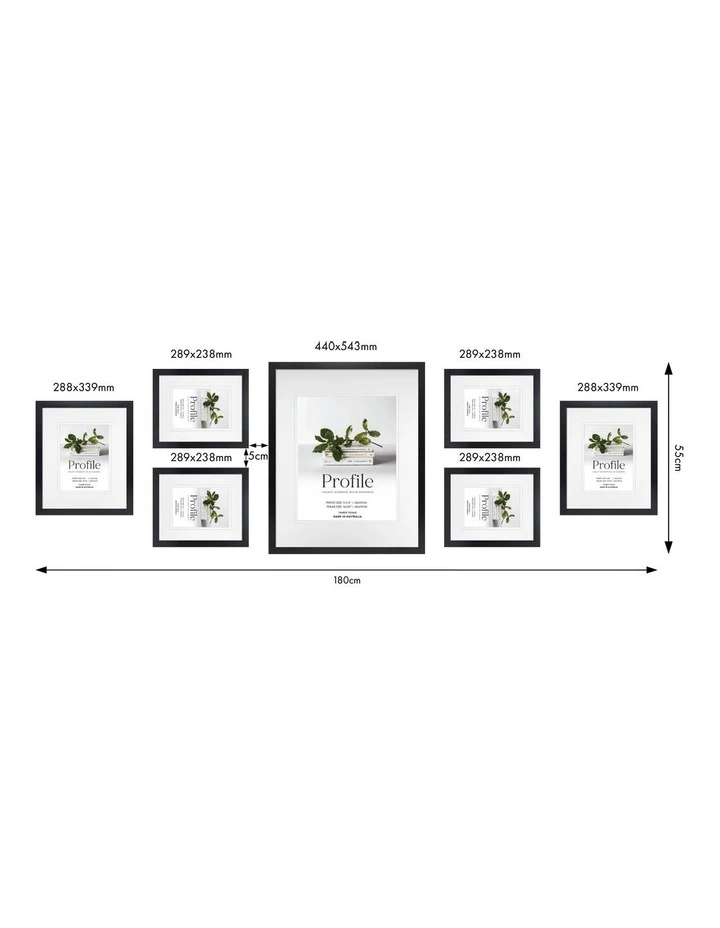 Australian Made Gallery Wall Set M (7 Frames) in Black image 3