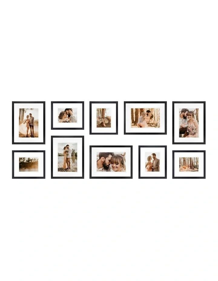 Australian Made Gallery Wall Photo Frames Set N 10x in Black image 1