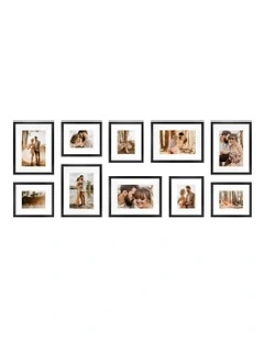 Australian Made Gallery Wall Set N (10 Frames) in Black