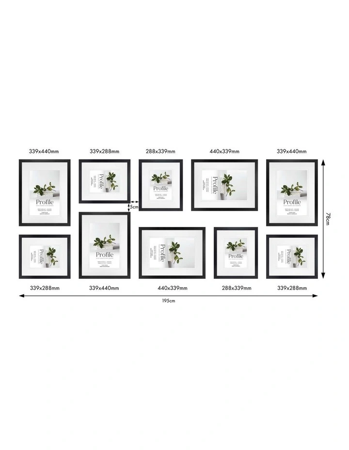 Australian Made Gallery Wall Photo Frames Set N 10x in Black image 3