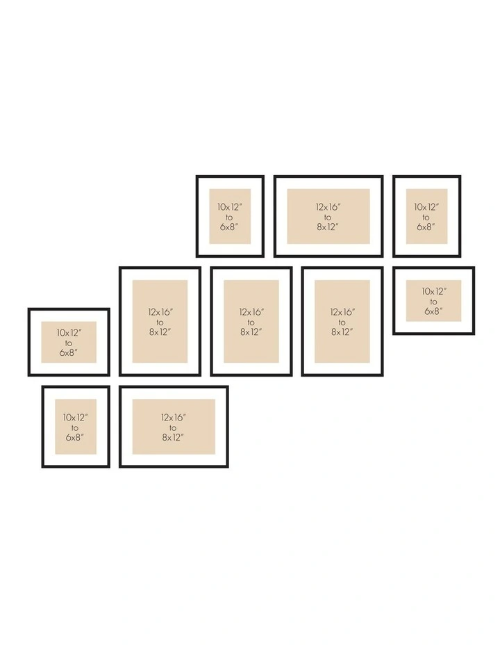 Australian Made Gallery Wall Photo Frames Set N 10x in Black image 5