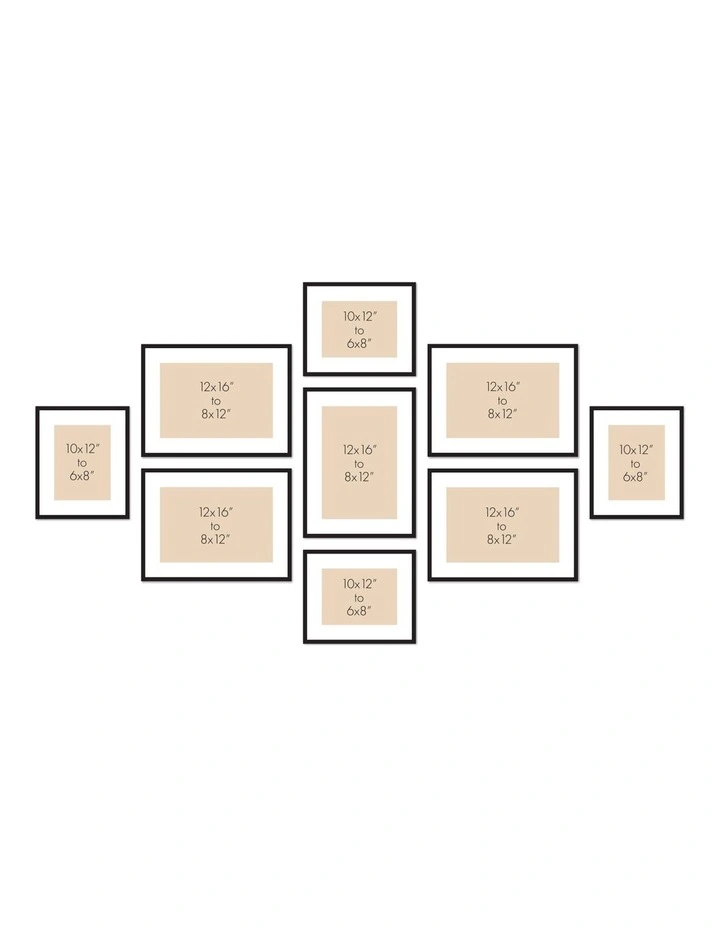 Australian Made Gallery Wall Set N (10 Frames) in Black image 5