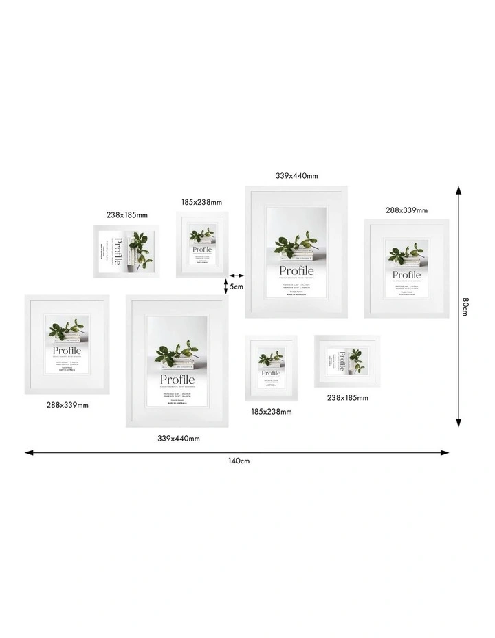 Australian Made Gallery Wall Set J (8 Frames) in White image 3