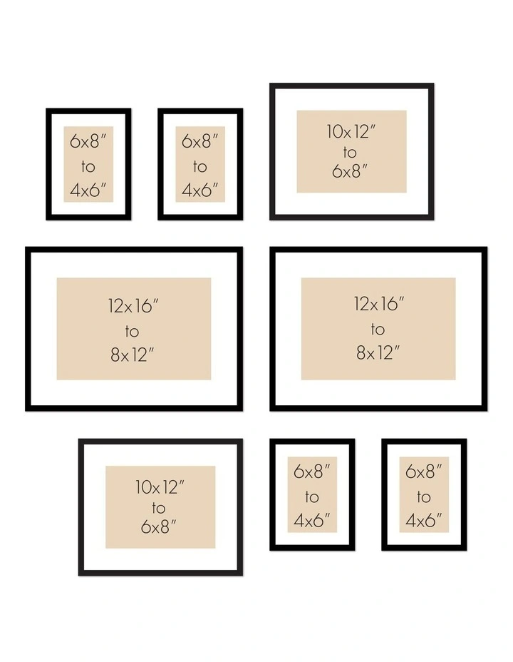 Australian Made Gallery Wall Set J (8 Frames) in White image 5