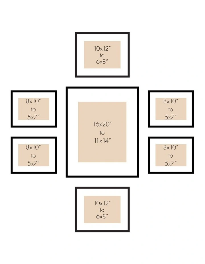 Australian Made Gallery Wall Set M (7 Frames) in White image 5