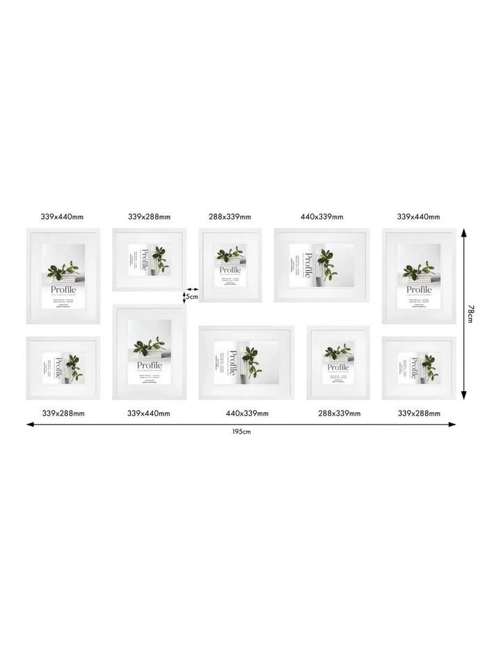 Australian Made Gallery Wall Set N 10 Frames in White image 3