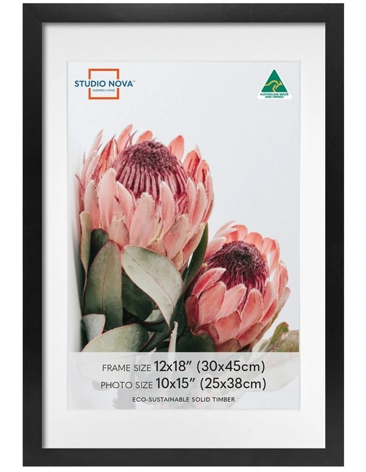 Australian Made Timber Photo Frame 12x18/10x15 (3 Pack) in Black image 3