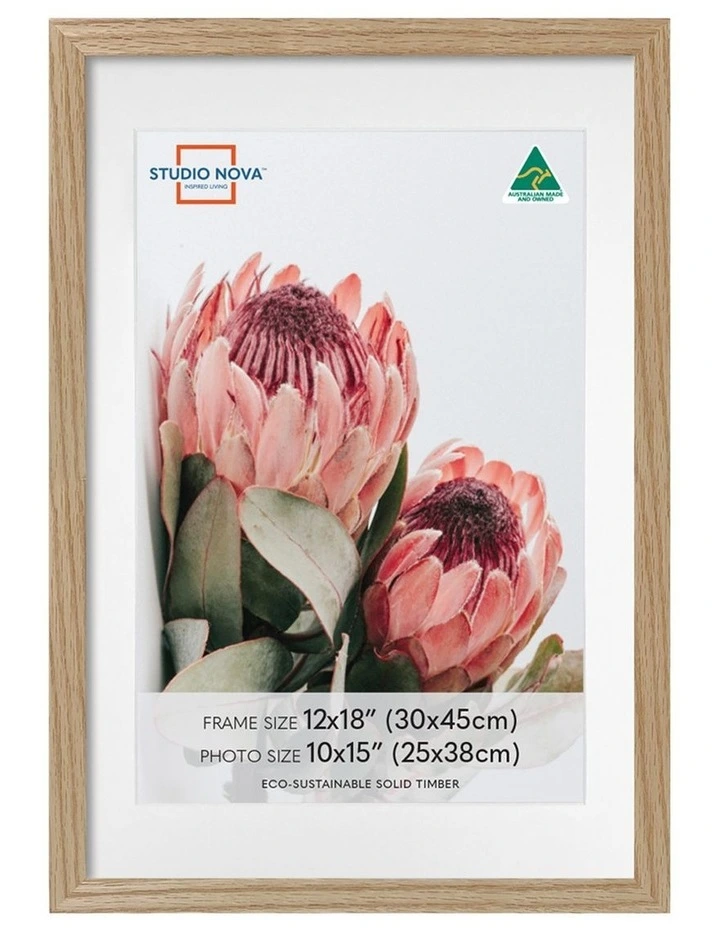 Australian Made Timber Photo Frame 12x18/10x15 (3 Pack) in Natural Oak image 3