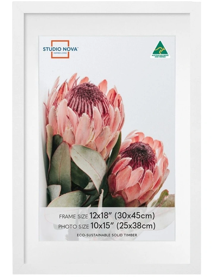 Australian Made Timber Photo Frame 12x18/10x15 (3 Pack) in White image 3