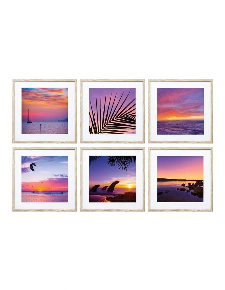 Instant Gallery Wall 6 Piece Frame Set in Natural image 1