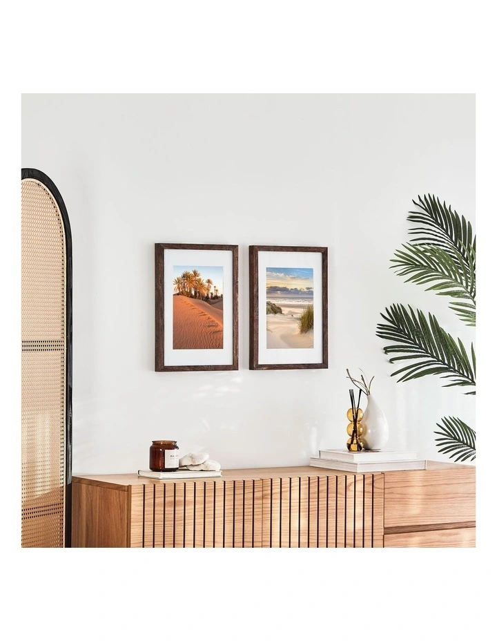 29.7cmx42 Matt to 21x29.7cm Rustic Wooden Photo Frame x2 in Natural image 2