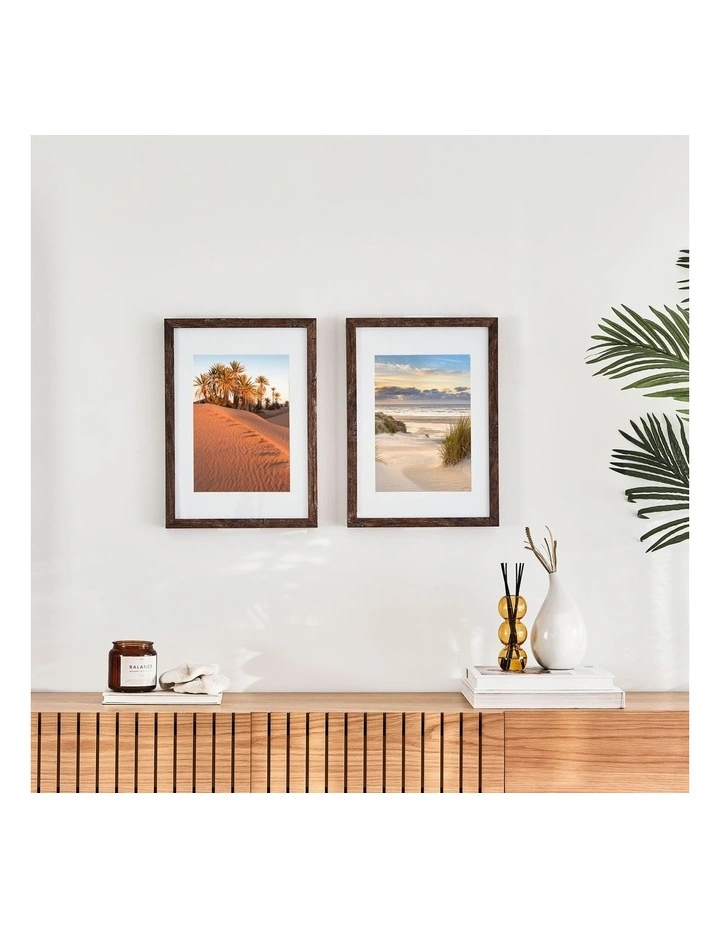 29.7cmx42 Matt to 21x29.7cm Rustic Wooden Photo Frame x2 in Natural image 4