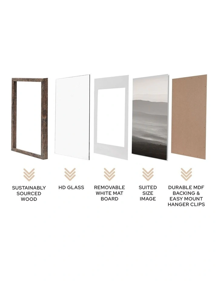 40x40cm Matt to 30x30cm Rustic Wooden Photo Frame x2 in Natural image 5