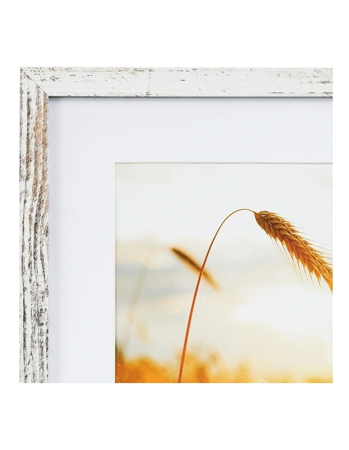 40x40cm Matt to 30x30cm Rustic Wooden Photo Frame in White image 6