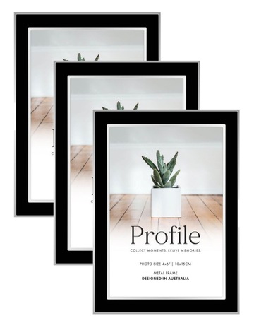 Eternal Solid Metal Photo Frame 4x6 inch 3 Pack in Black