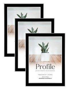 Eternal Solid Metal Photo Frame 5x7inch 3 Pack in Black