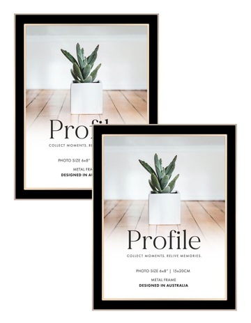 Eternal Solid Metal Photo Frame 6x8inch 2 Pack in Black