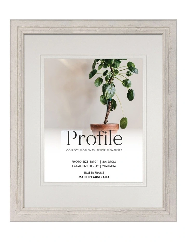 Australian Made Oberon Distressed Timber Photo Frame 11x14"/8x10" in White image 1