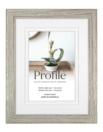 Wood Timber Photo Frame 6x8/4x6 in White