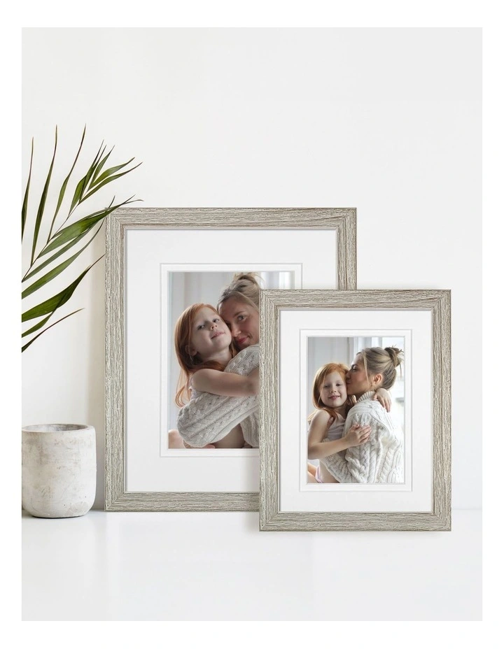 Wood Timber Photo Frame 8x10/5x7 in White image 2