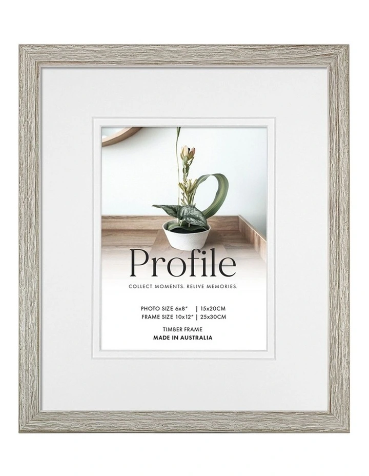 Wood Timber Photo Frame 10x12/6x8 in White image 1