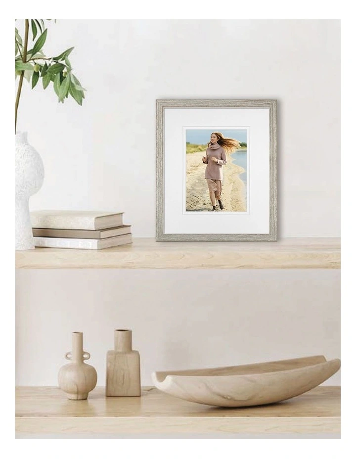 Wood Timber Photo Frame 10x12/6x8 in White image 2