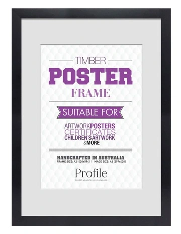 Classic Timber Poster Frame A2/A3 in Black