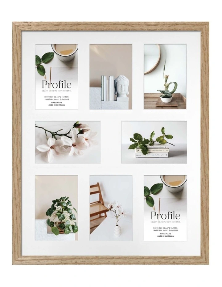 Timber Collage Photo Frame 16x20/4x6(8) in Natural Oak image 1