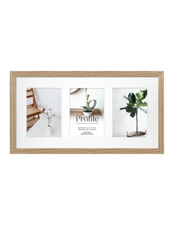 Timber Collage Photo Frame 10x20/5x7(3) in Natural Oak image 1