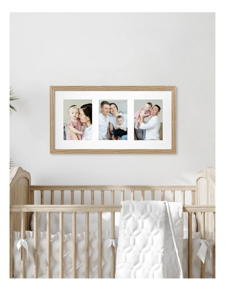 Timber Collage Photo Frame 10x20/5x7(3) in Natural Oak image 2