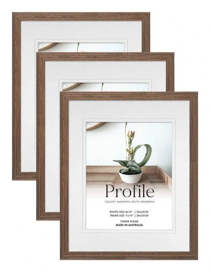 Australian Made Timber Photo Frame 11x14 8x10 3 Pack in Chestnut image 1