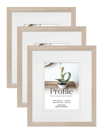 Timber Photo Frame 10x12/6x8 3 Pack in Polar Birch
