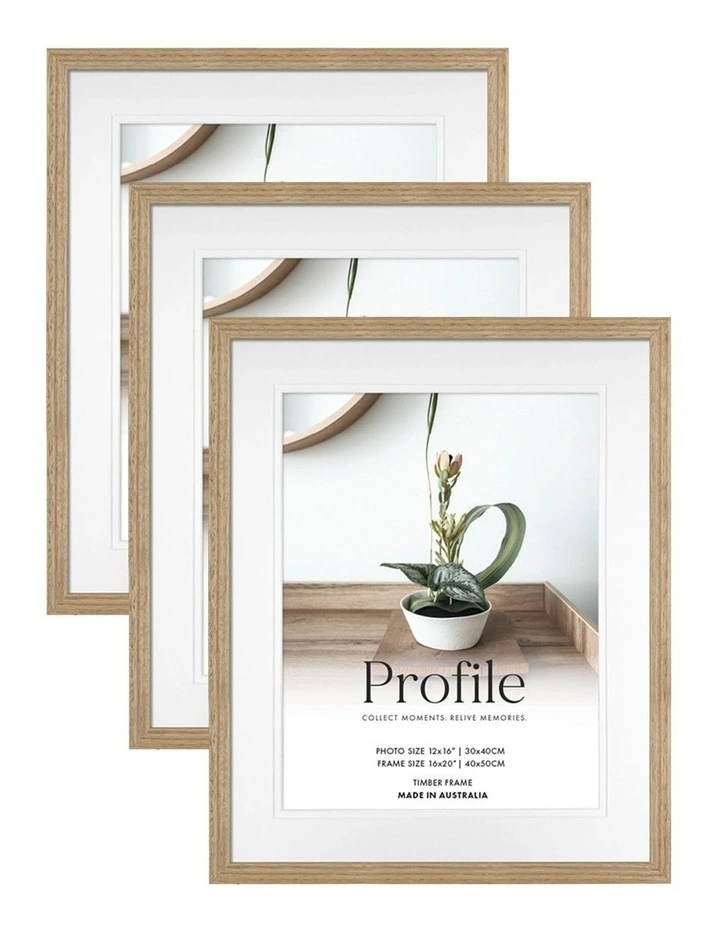 Timber Photo Frame 16x20/12x16 3 Pack in Vic Ash image 1