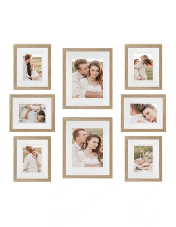 Australian Made Gallery Wall Set D (8 Frames) in Natural Oak
