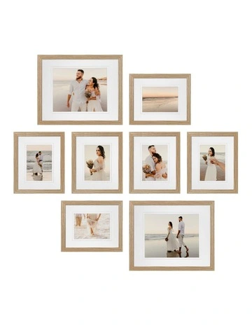 Australian Made Gallery Wall Set D-A (8 Frames) in Natural Oak