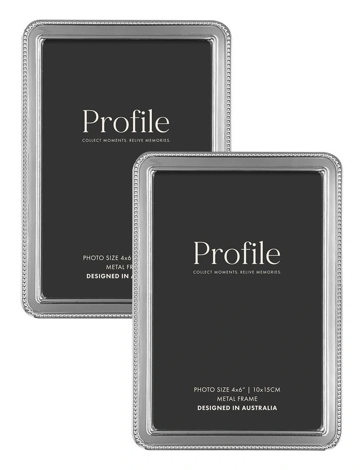 Heirloom Beaded Metal Photo Frame 4x6 2 Pack in Silver image 1