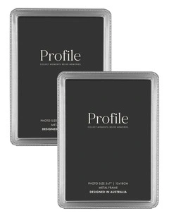 Heirloom Beaded Metal Photo Frame 5x7 inch 2 Pack in Silver