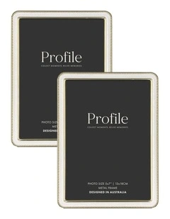 Heirloom Beaded Metal Photo Frame 5x7 Inch 2 Pack in White