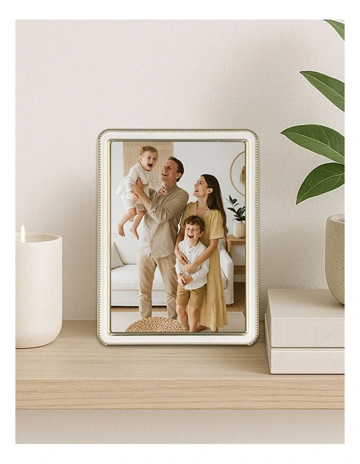 Heirloom Beaded Metal Photo Frame 5x7 Inch 2 Pack in White image 2