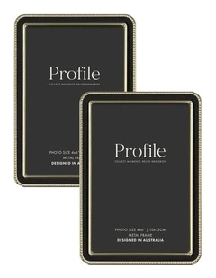 Heirloom Beaded Metal Photo Frame 4x6 Inch 2 Pack in Black