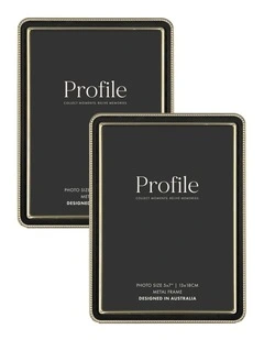Heirloom Beaded Metal Photo Frame 5x7 (2 Pack) in Black/Gold